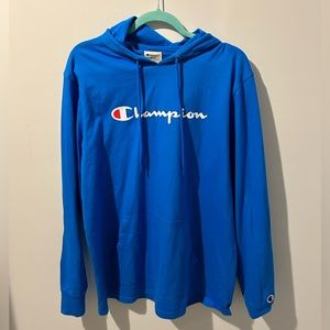 blue champion hoodie